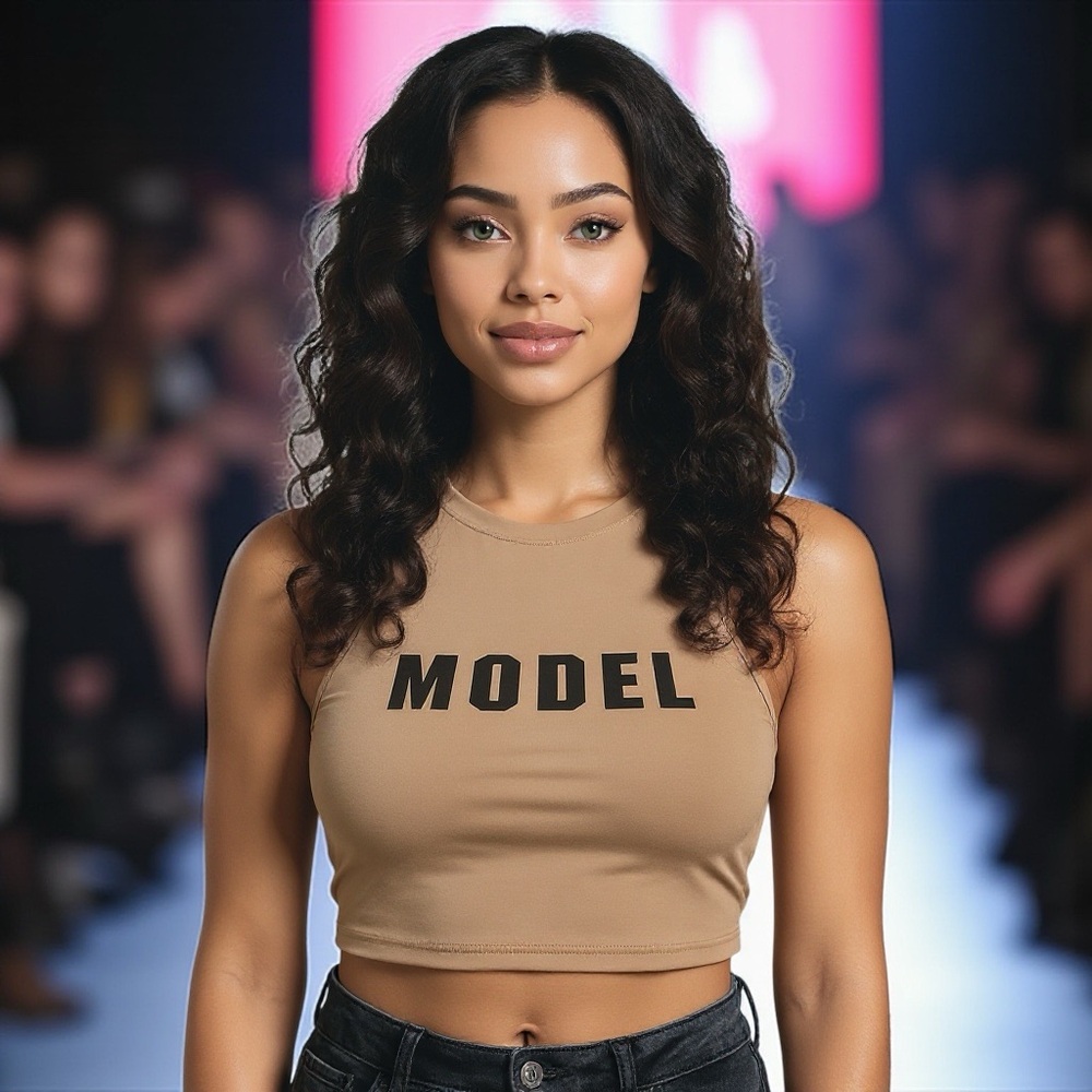 Model Crop Top Retro Deadstock NEW Trendy Baddie Influencer Magazine Cover
